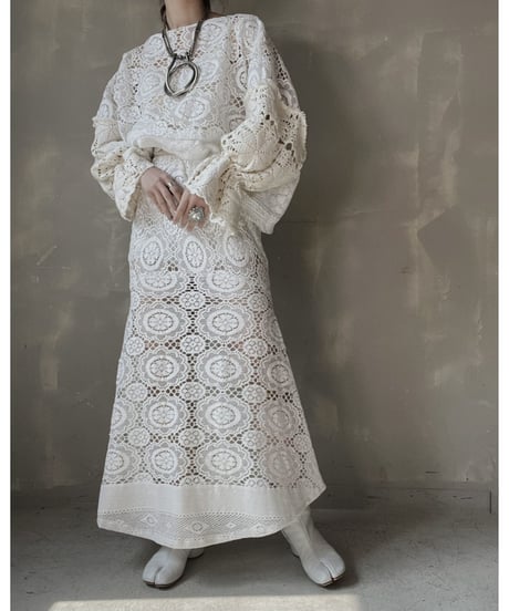 【RE;CIRCLE】 RE Crochet Patchwork L/S Top⑨/20220317-015