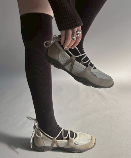 【ROCKFISH WEATHERWEAR】NICOLE WEAVING LACEUP SNEAKERS Beige / RF1SHBE3SK007