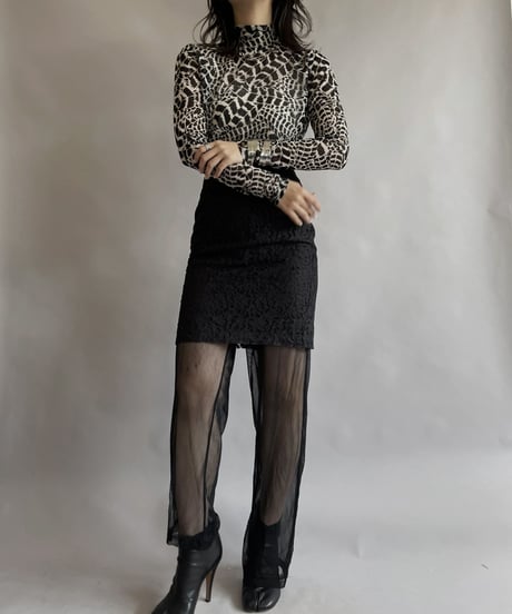 【USED】  L/S Leopard Sheer Top/ 230506-012