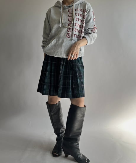 【USED】 Check Patterned Wool Pleats Skirt / 241019-031