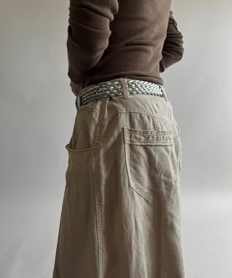 【USED】 Linen Zip Design Skirt /250426-025
