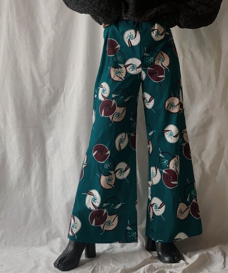 【USED】Patterned Poly Flared Pants/210203-011