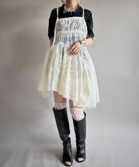 【RE;CIRCLE】RE Crochet Lace Patch work Camisole One-Piece Middle/250731-007
