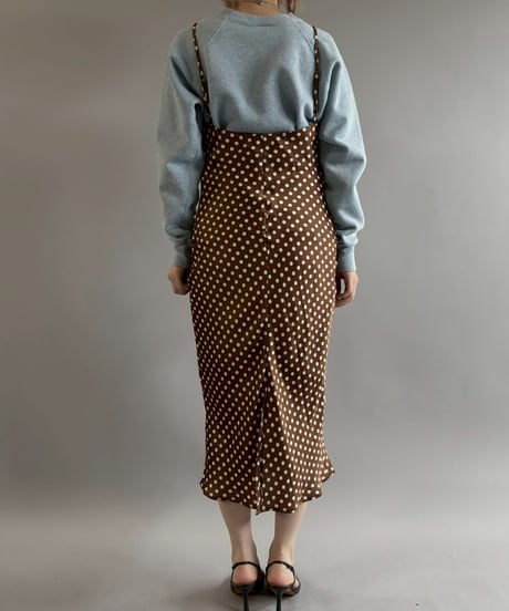 【USED】 Dot Pattern Long Camisole One-Piece  /251115-018