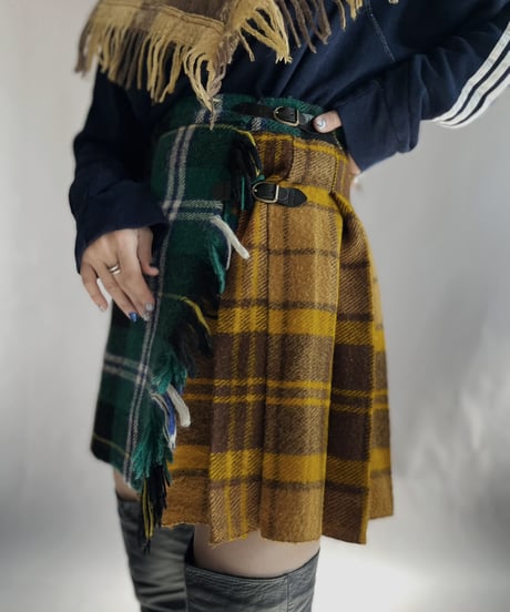 【RE;CIRCLE】 RE Pleats Blanket  Skirt / 230105-022