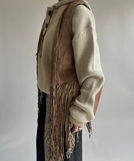 【USED】  Suede Fringe Vest /250118-006