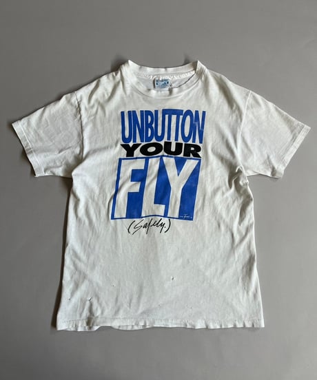 【USED】 Made in USA  80's Hanes UNBUTTON YOUR FLY T-Shirt /240720-023