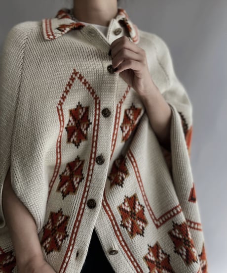 【USED】  Ward Acrylic Knit Poncho / 221029-021