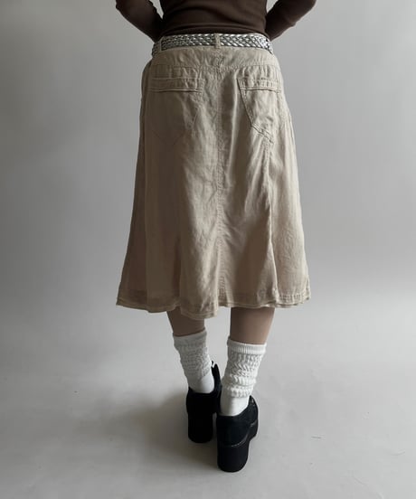 【USED】 Linen Zip Design Skirt /250426-025