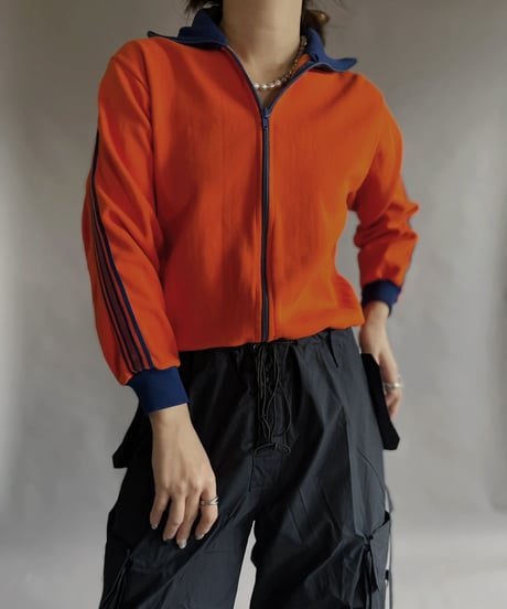 【USED】 Poly Zip-up Line Top Orange / 230128-024