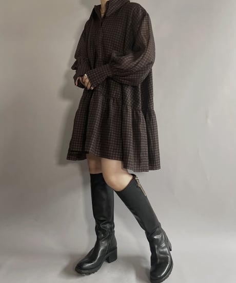 【USED】  GANNI Checked One-piece / 221015-009