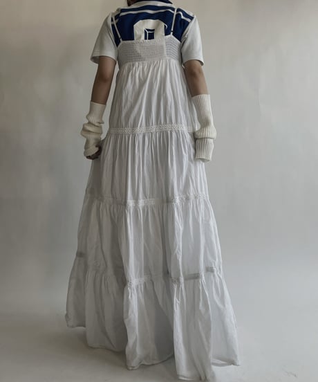 【USED】 White Cotton Camisole One-piece / 220604-002