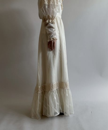 【USED】 Lace Pattern Long Skirt /250628-027