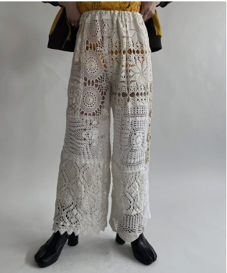 【RE;CIRCLE】 RE Crochet Lace Patchwork Pants / 220526-029