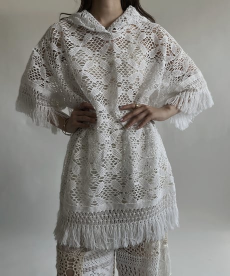 【RE;CIRCLE】 RE Crochet Lace S/S Hoodie / 220427-025