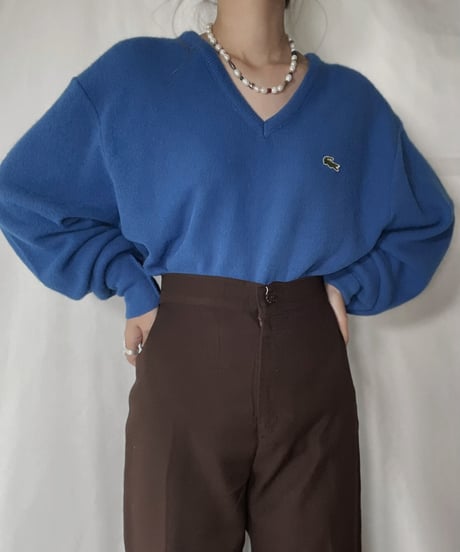 【USED】   LACOSTE Knit Top④/211126-010