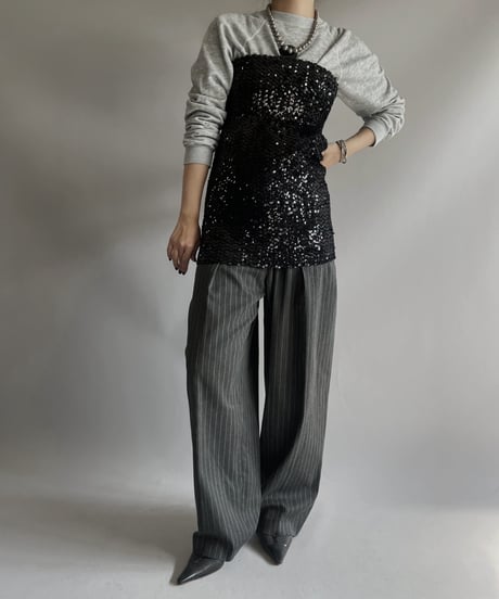 【USED】 Stripe Patterned Slacks Pants / 231104-007