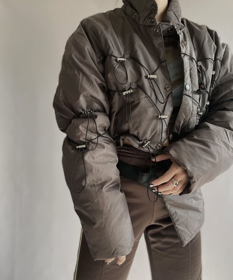 【RE;CIRCLE】 RE Draw Code Short Down Brown×Black + Sacoche / 221215-009