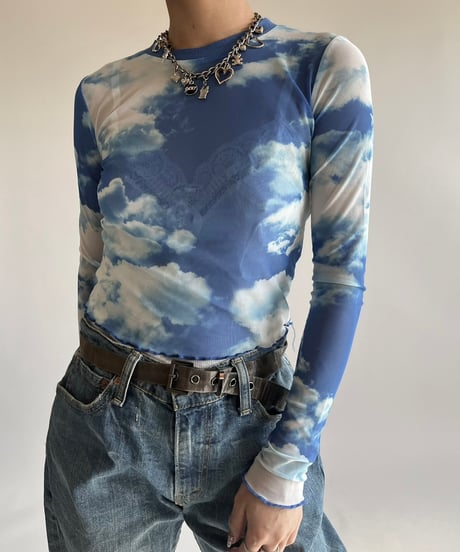 【USED】 dELiAs Pattern Sheer Top /250201-002