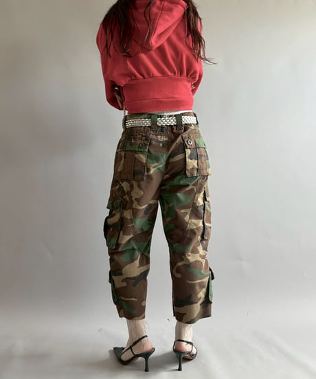 【USED】 Military Camouflage Cut Off Paint Pants / 251002-003
