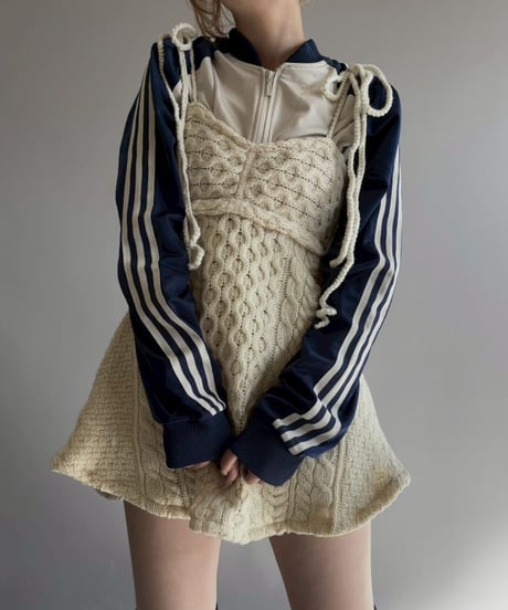 【RE;CIRCLE】 RE Aran Side Slit Camisole Mini One-Piece / Ivory  / 251030-013