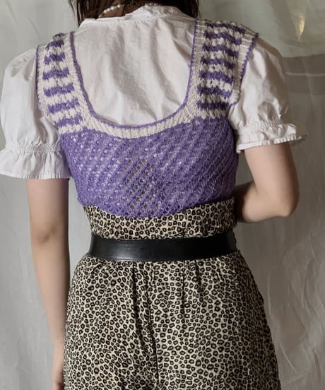 【USED】 No Sleeve Crochet Knit /210421-039