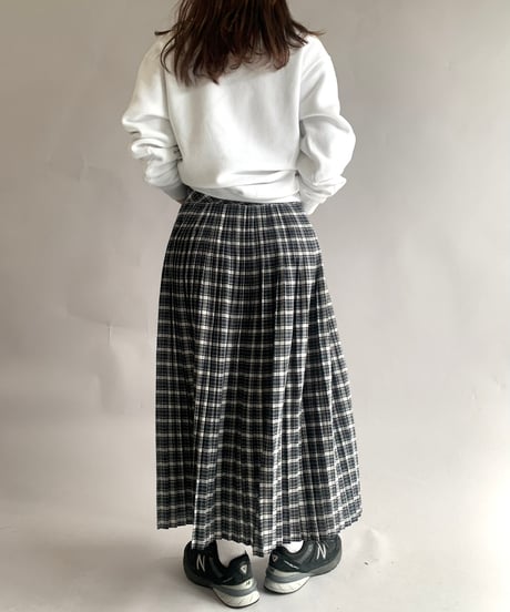 【USED】 ALEXON Check Patterned Pleats Skirt / 241102-017