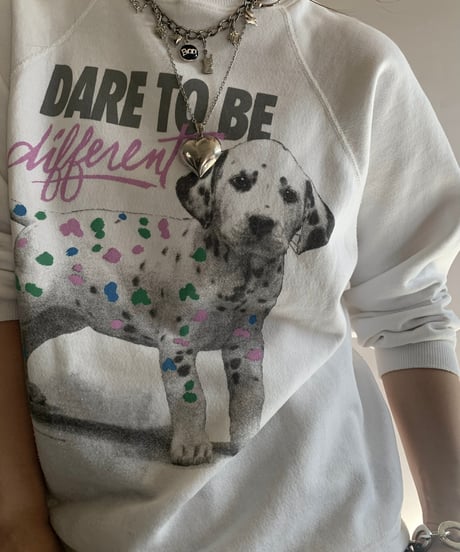 【USED】 Made in USA 90's Hanes Dog Print Sweat Top/241124-024