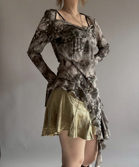【USED】 Sheer Asymmetry Design Top /251206-021