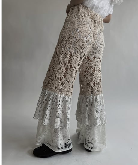 【RE;CIRCLE】 RE Crochet Lace Tiered Pants / 220526-025