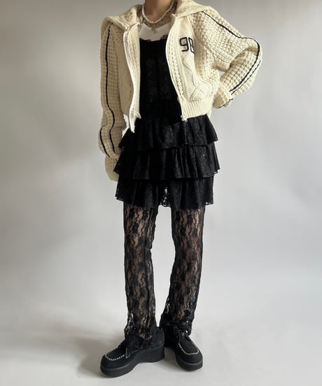【USED】 Lace Pattern Flare Pants /250213-010