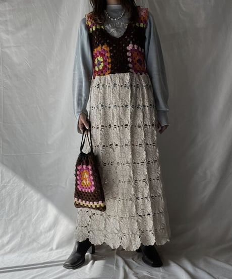 【RE;CIRCLE】 RE Granny Knit Pouch③ /210404-006