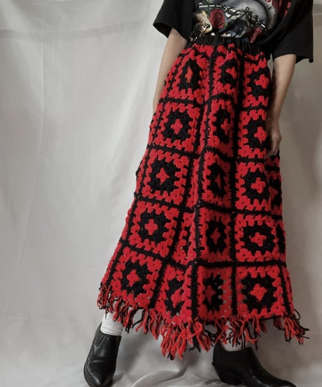 【RE;CIRCLE】 RE Granny Knit Long Skirt①/210917-003
