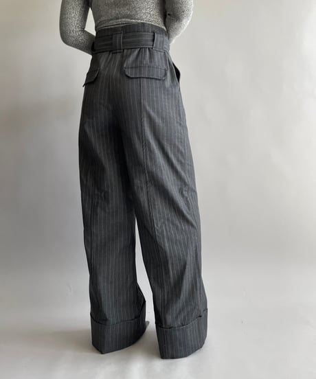 【USED】 Dead Stock GANNI Stripe Patterned Slacks Pants / 241006-022