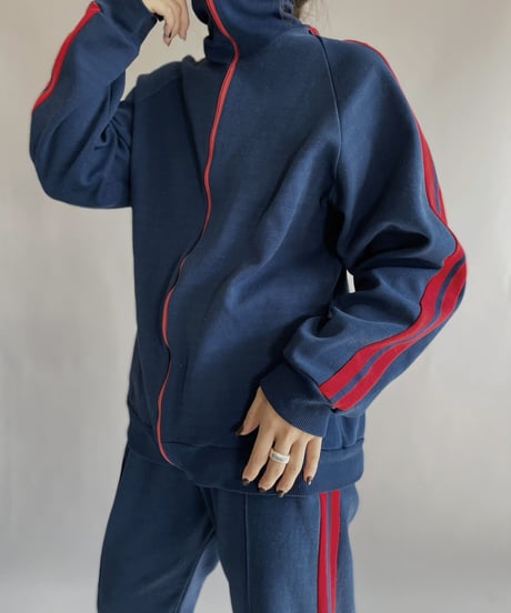 【USED】  Jersey Zip-up Top Navy / 230225-013