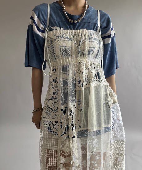 【RE;CIRCLE】RE Crochet Patch Camisole One-Piece/240829-005