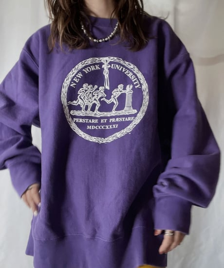 【USED】  Champion Reverse Weave Sweat NEW YORK UNIVERCITY/211116-044