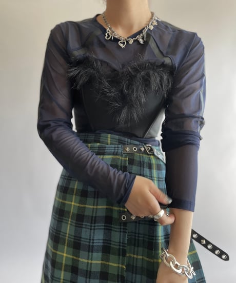 【USED】 Fur Corset Top /241006-042