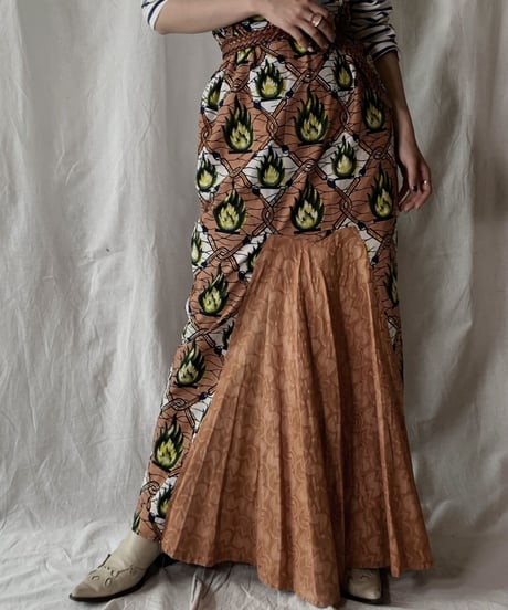 【USED】 African Batik Skirt①/210428-002