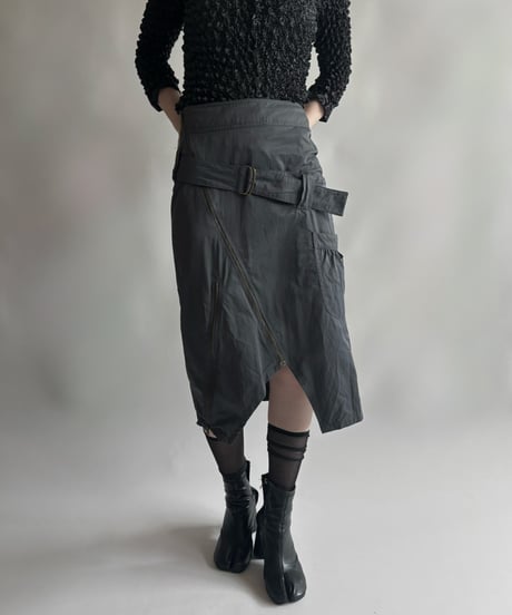 【USED】 Belt Design Zip-Up Skirt / 250906-004