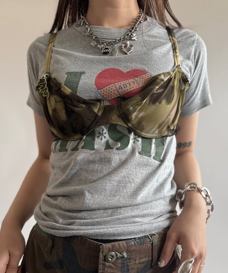 【USED】 Camouflage Sheer Camisole Bra Top/ 250614-016