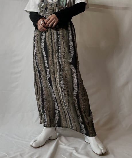 【USED】 Poly Long Skirt①/20210819-003