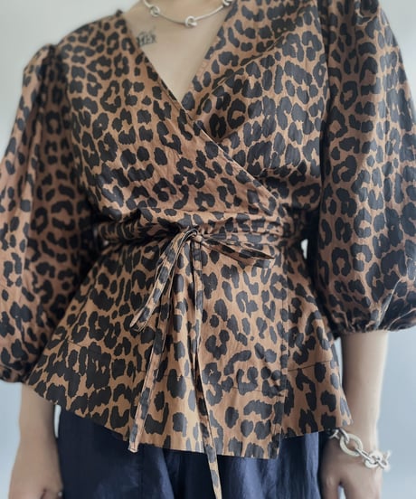 【USED】GANNI L/S Leopard Patterned Top / 231125-004