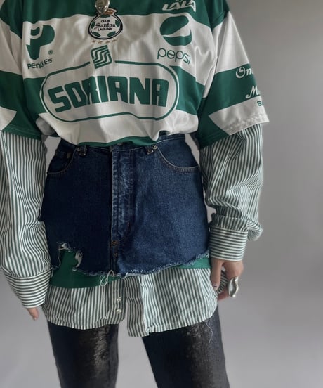 【USED】 Cut Off Denim Mini Skirt/  240302-010