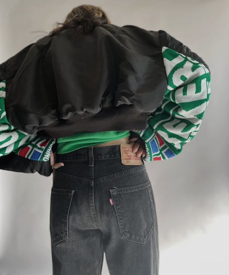 【USED】 Poly Zip-up Line Top Green / 230128-003
