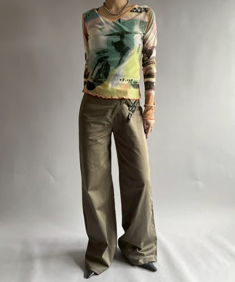 【USED】  Cop.Copine Belt Design Flare Pants / 251014-037