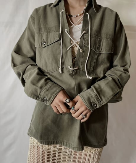 【RE;CIRCLE】  RE Lace Up Fatigue Shirt/20210819-043