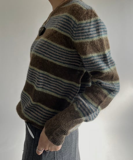 【USED】 Pattern Wool Knit Top /250118-028