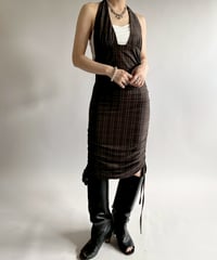 【USED】 Tiger Mist Check Pattern Camisole One-Piece /250419-026