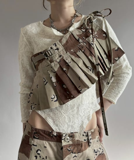 【3月中旬頃発送 / RE;CIRCLE】 RE  Military Camouflage Wrap Skirt / 260226-015